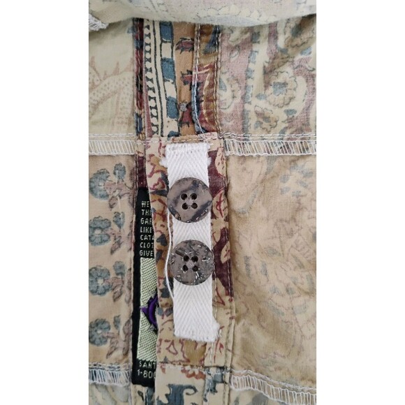 Vtg Territory Ahead Patchwork Shirt Men’s L/XL Tan Boho Festival Outdoor EUC - Picture 12 of 16